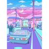 Classic Abstract Aesthetics Wall Art 80s Neon City Street Steam Wave HD Oil On Canvas Posters And Prints Home Bedroom Decor Gift