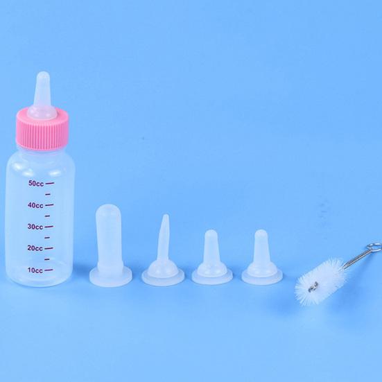 6 шт., 50 мл, устойчивая к молоку, прозрачная бутылка для укуса котенка, весы для корма, бутылочка для щенка, кормушка для кошек, собак, товары для домашних животных