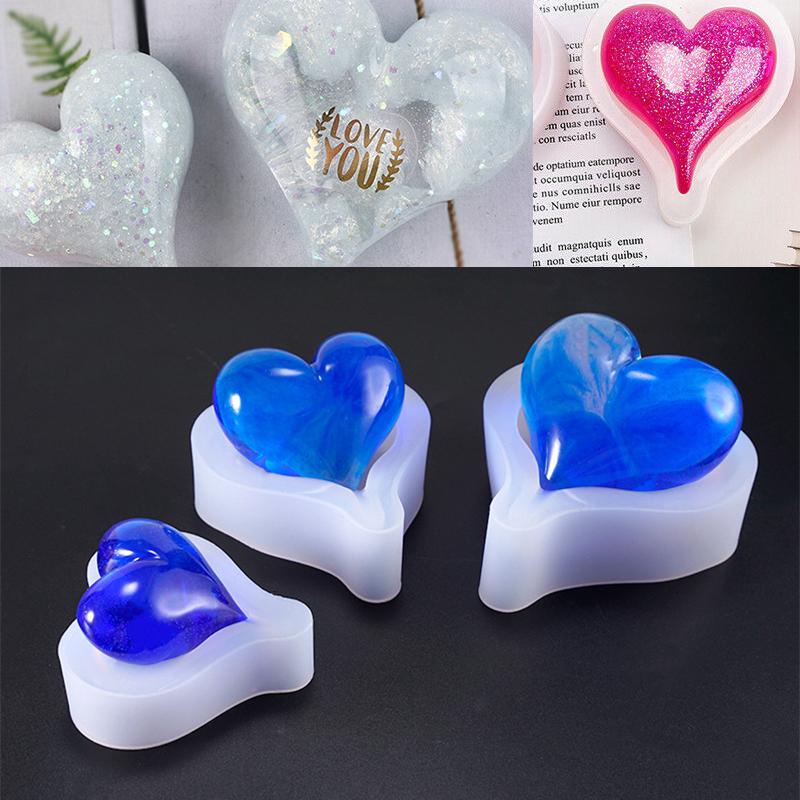 Resin Jewellry Silicone Mould Epoxy Heart Mold Craft DIY Making Pendant Casting