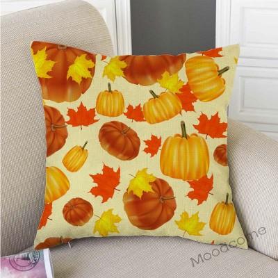 Gold Autumn Fall Pumpkin Harvest Art Thanksgiving Day Decoration Throw Pillow Car Pillow Case Cotton Linen Sofa Cushion Covers