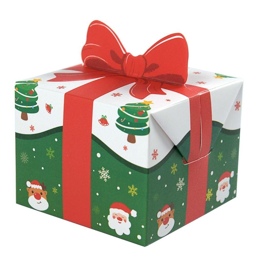 10Pcs 3D Bowknot Mini Christmas Packaging Box Funny Creative DIY Gift Storage Box Cartoon Handmade Xmas Supplies Christmas Decor