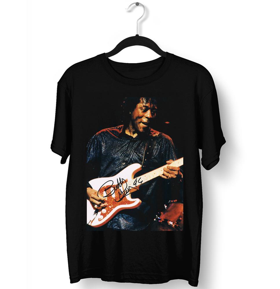 Imagine Buddy Guy Blues Signed Guitar T Shirt Men Cotton Size S-4XL