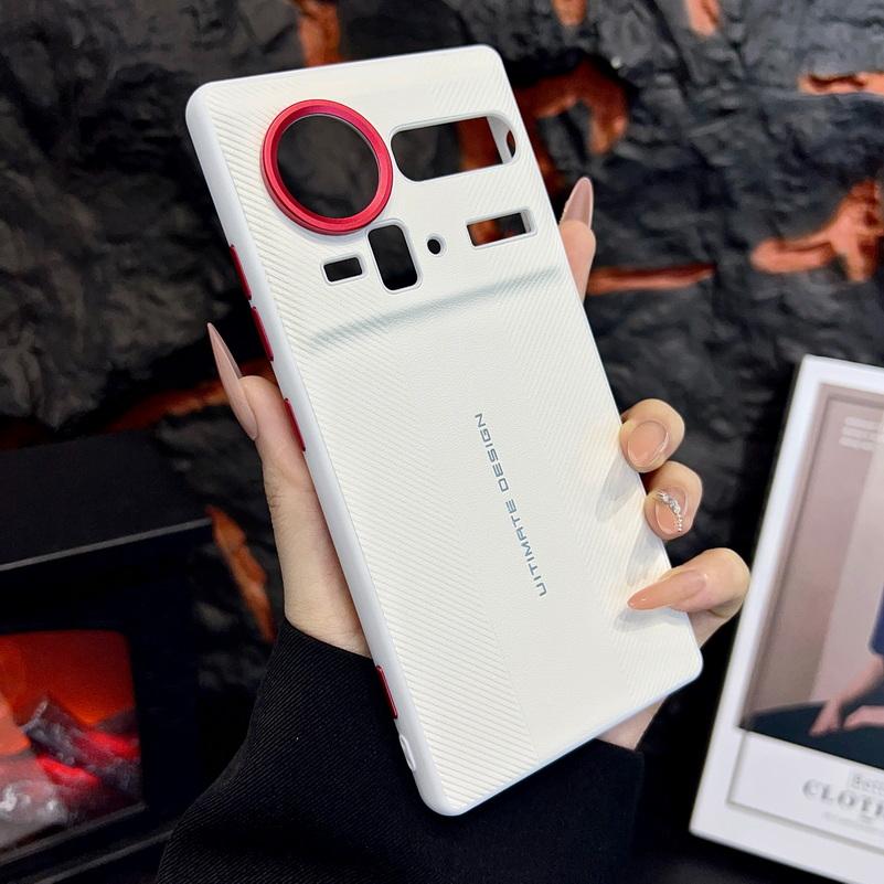 Red Camera Frame with Textured Case For ZTE nubia Z80 Ultra zte Z70S Ultra z70 ultra Ultimate Design Shockproof Cover