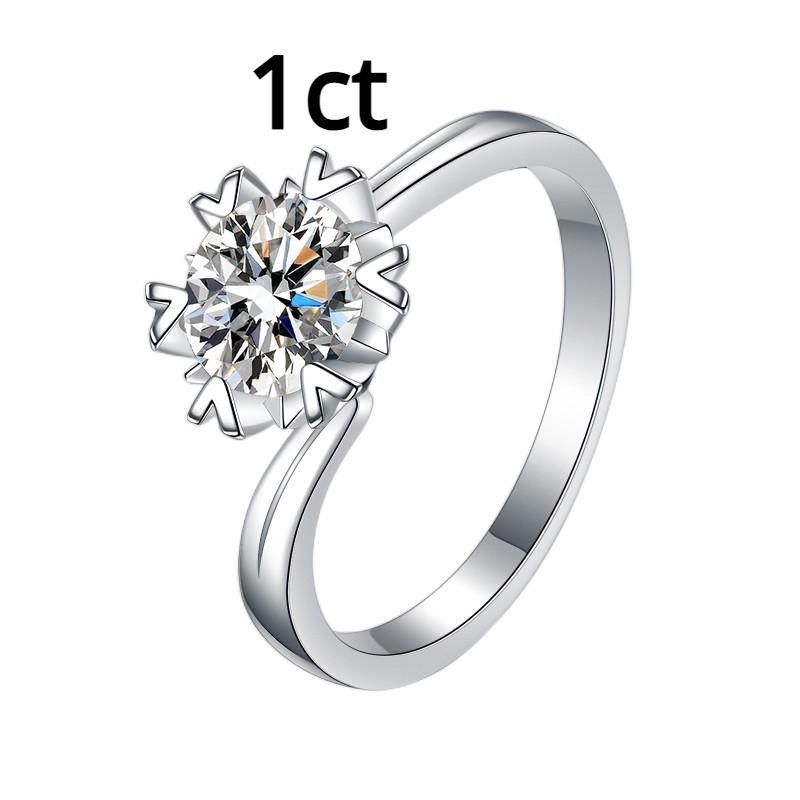 Женское кольцо с муассанитом цвета D, кольцо из стерлингового серебра S925, инкрустированное бриллиантом 1/2 карата, обручальное кольцо с шестью когтями, обручальное кольцо, подарок для подруги