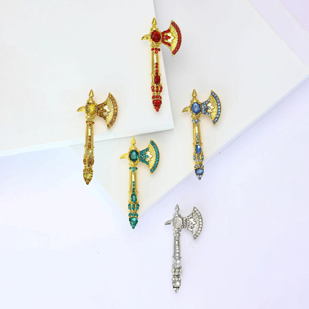 Personalized Creative Alloy Rhinestone Axe Brooch Domineering Retro Men'S Suit Coat Corsage Jewelry Pin