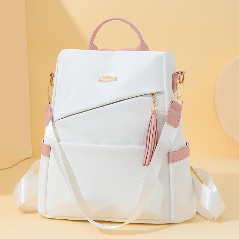 Мягкий кожаный рюкзак для женщин с кисточками, большой вместимости, дорожный рюкзак