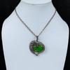 Медный зеленый бирюзовый кулон, медная проволочная обертка, подвеска ручной работы из драгоценных камней, проволочная обертка, ювелирные изделия в стиле бохо, медные украшения для подарка