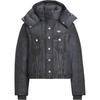 Originals FW25 FK Denim Crop Sports Warm Zipper Long Sleeve Down Jacket Women Jacket KC2634
