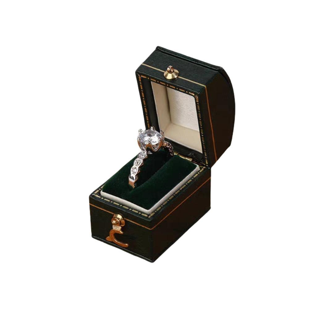 Exquisite Engagement Ring Box Display Holder Jewelry Storage Box Small Ring Bearer Box  Unisex