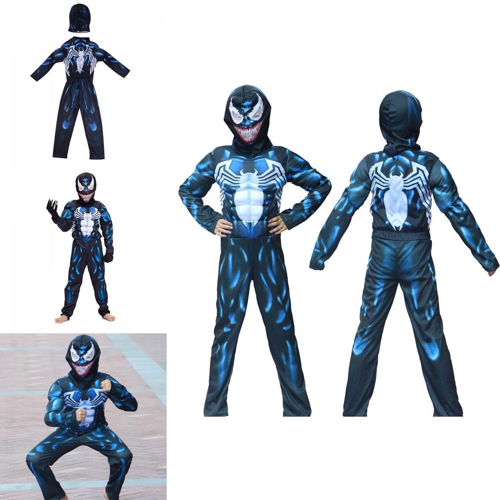 Мягкий и дышащий детский костюм-комбинезон для косплея Marvel Веном Симбиот