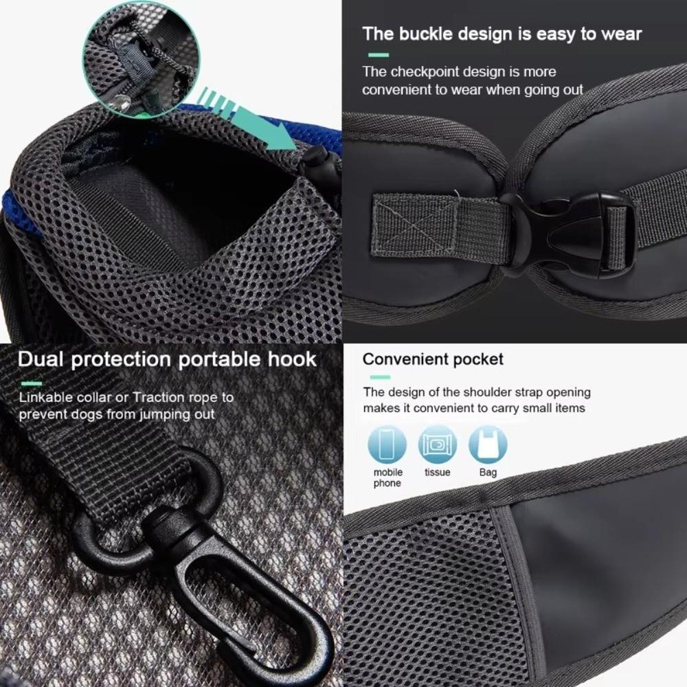 Breathable Mesh Pet Carrier Backpack Oxford Material Crossbody Design Pet Travel Bag Shoulder Strap Handbag Style
