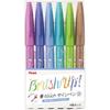 Pentel Ручка-кисть Sign Pen, набор из 6 цветов C SES15C-6STC