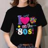 Funny T Shirt For Women Fashion O-neck Ladies Clothes Top 80's Graffiti Street Women's T-shirt Casual Summer Female Tee Shirt