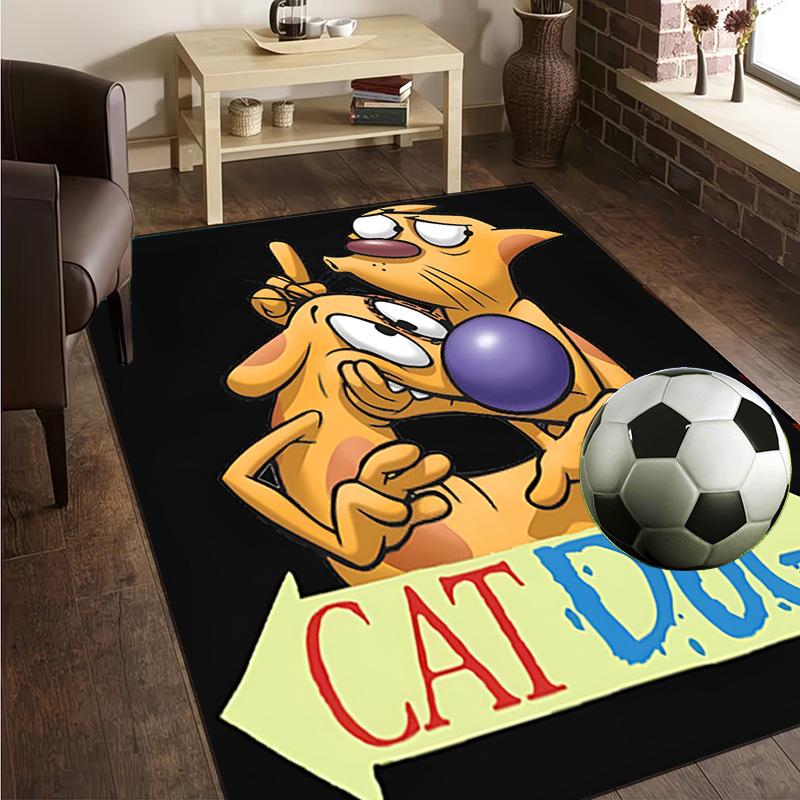 Cat Dog Adventure Rug Office Carpet Non-Slip Mat, Chair Rug Floor Covering for Gaming, Bedroom, Living Room , Home Decor Christmas Gift
