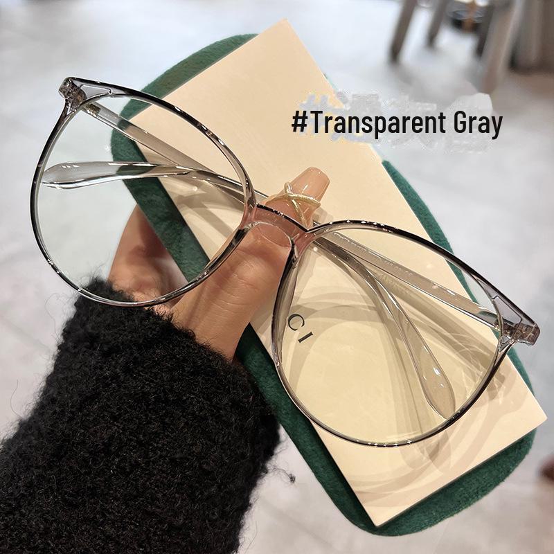 Корейские сверхлегкие матовые коричневые очки для женщин с крупными лицами, совместимые с диоптриями, идеально подходят для образов без макияжа