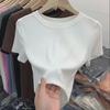 Women's Solid Color French Slim Fit Short Sleeve T-Shirt - 2024 Summer Collection