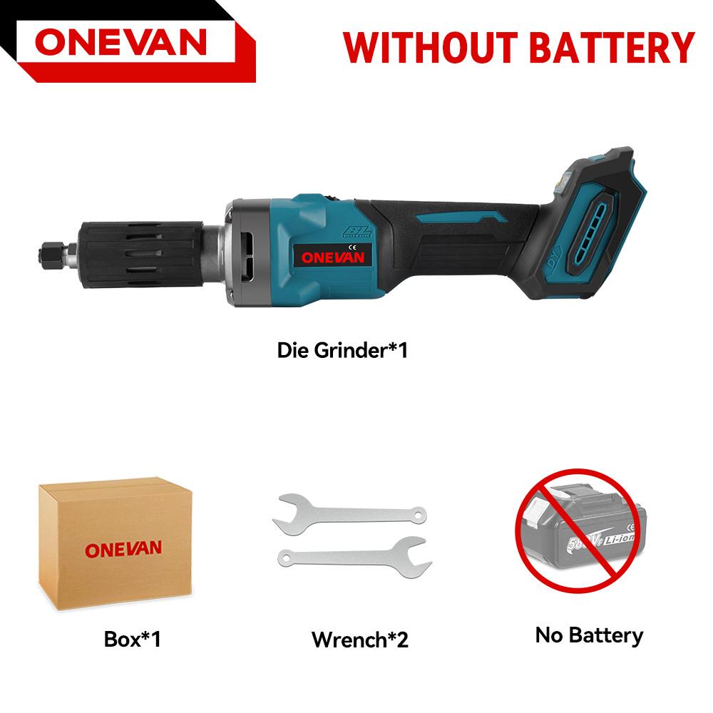 ONEVAN 2000W Brushless Electric Die Grinder 35000RPM 6mm Cordless 4 Gears Variable Grinding Rotary Tools For Makita 18v Battery