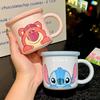 Милая мультяшная керамическая кружка Стич Клубничка Винни Пу IP Чашка для воды Домашняя чашка для завтрака Сувенир