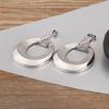 Nidin New Arrival Trendy Round Shape Hollow Design Charm Earrings For Women Inlaid Shiny Crystal Zircon Ear Jewelry Accessories