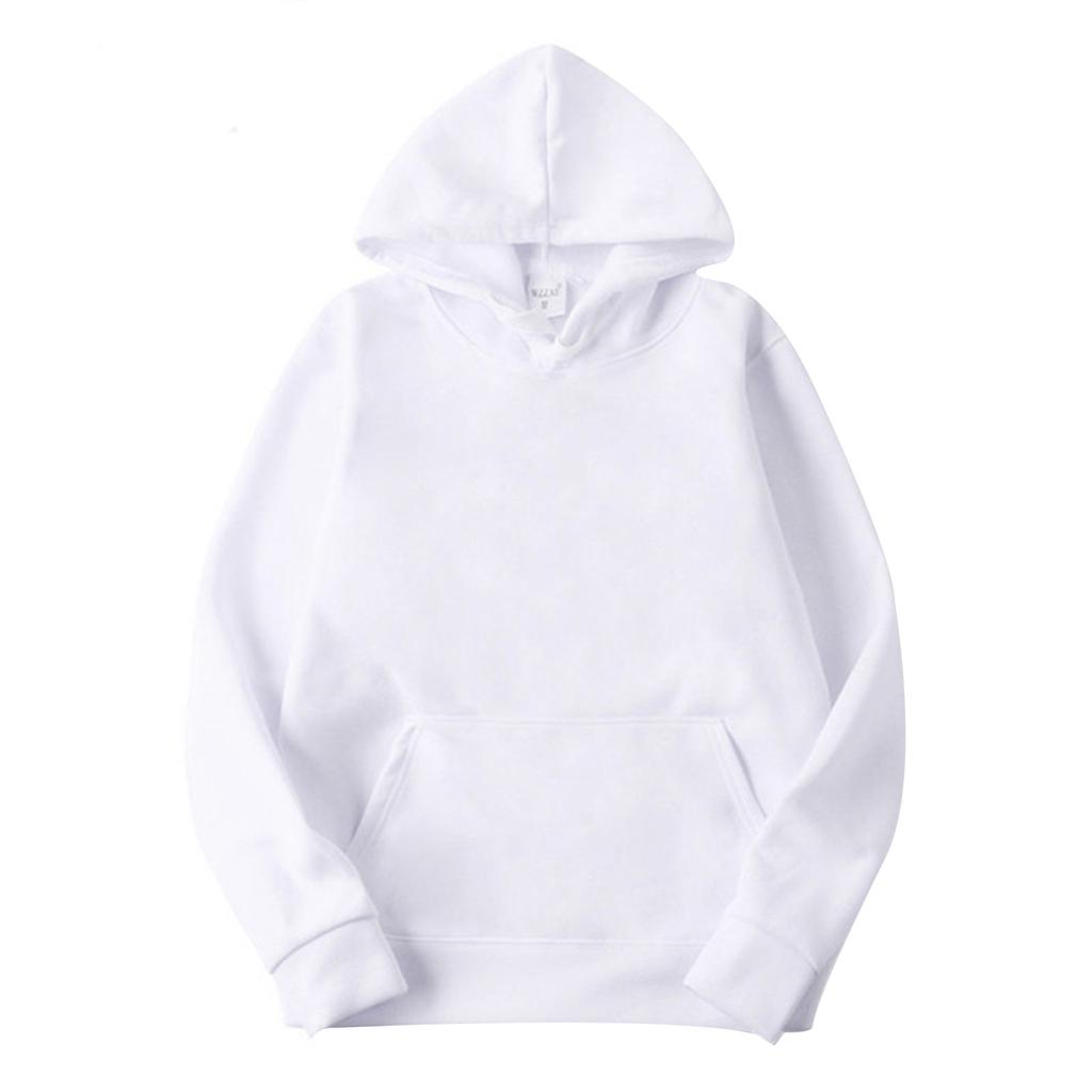 Women Mens Solid Color Drawstring Hooded Sweatshirt Pullover Hoodies Causal Long Sleeve Top Undershirt