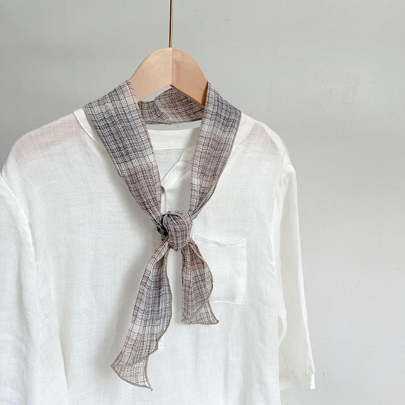 Spring And Summer 100% Linen Thin Neck Scarves Square Scarf Neckerchief Shawls For Ladies