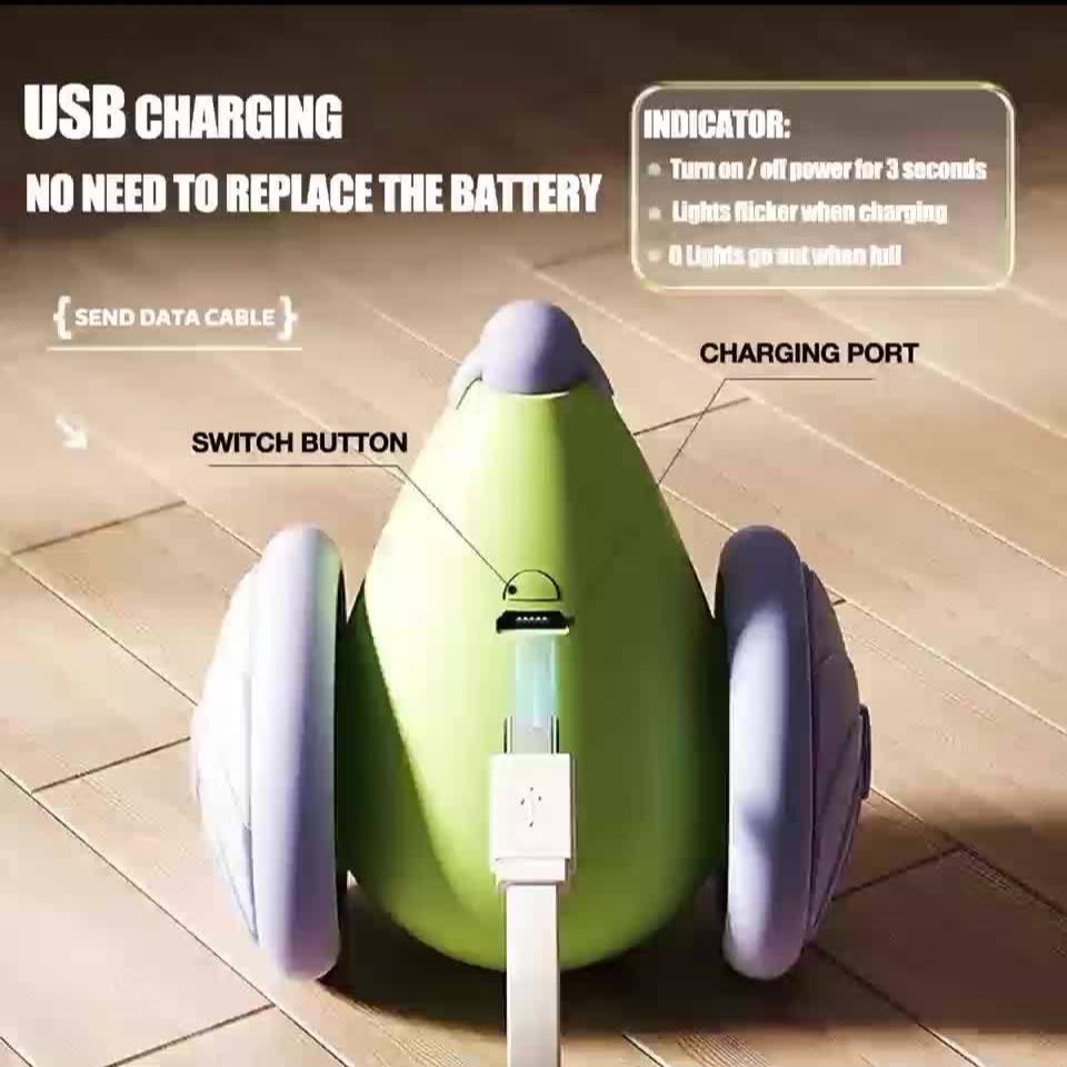 Интерактивная игрушка для кошек со светящимся хвостом - USB-зарядка, силиконовая игра-погоня за мышкой для всех пород