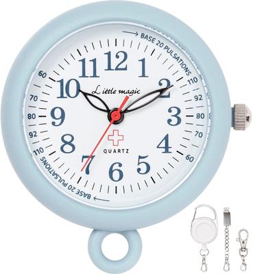 Легкие в уходе Карманные часы Colore 34 мм Немофила [Маленькое волшебство] [Официальные] [Большие, Читаемые] [Самозаменяемая батарейка] Часы, (colore34NBUL Синий)