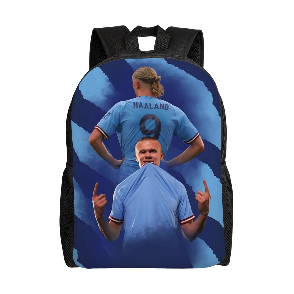 Haalands Backpack for Men Women Teenage High School Travel Daypack Number 9 Football Soccer Laptop Computer Canvas Bags Outdoor