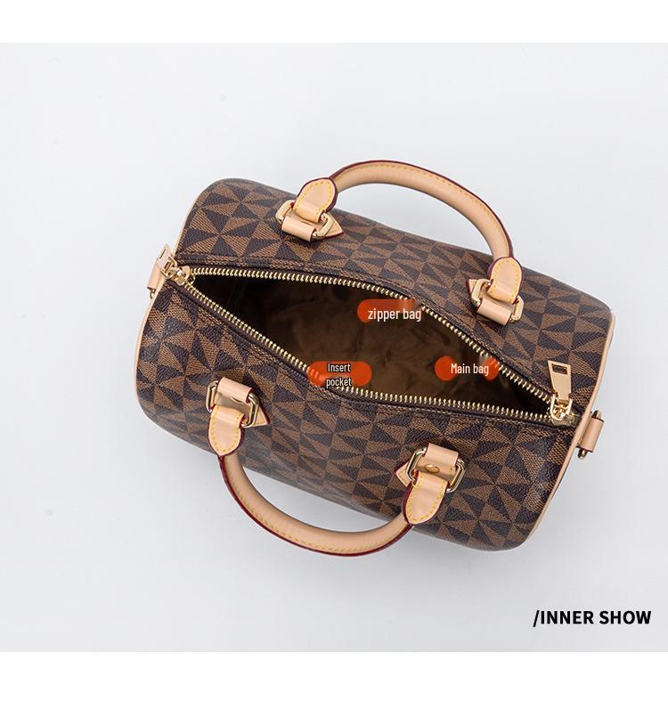 Модная Простая Сумка-Подушка Boston Print Crossbody для Женщин Весна 2026