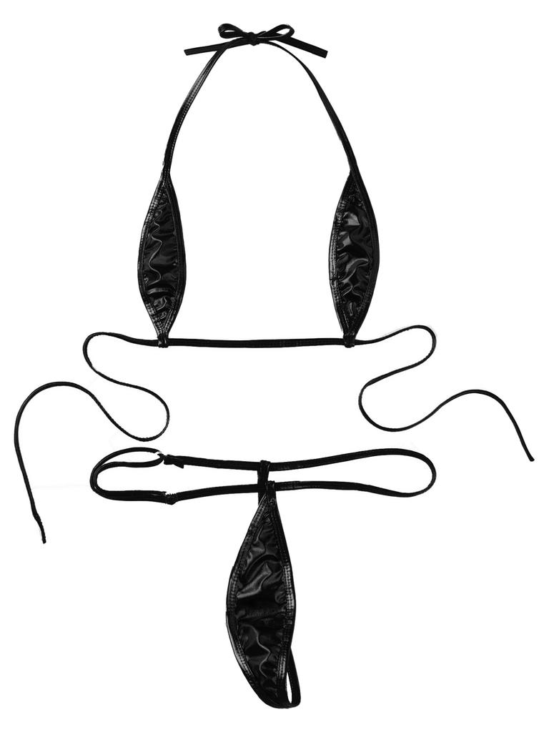 Women's Swimsuit Sexy Backless Solid Color Micro Bikini Bathing Suits for Women