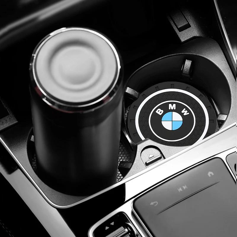 BAGH3 2026 Car Sticker Car Water Cup Pad Rubber Mat For BMW E90 E60 E71 F30 F20 F10 E87 E92 E91 X1 X3Holder Coaster Auto Interior Anti