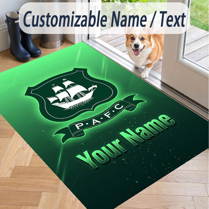 Custom Text Printed Rug Plymouth Argyle FC Non Slip Floor Carpet For Home Room Decor