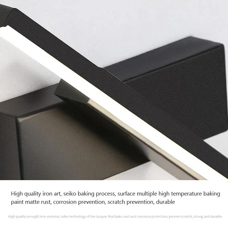 Современные светодиодные настенные светильники, вращающиеся зеркальные лампы для ванной комнаты, для спальни, гостиной, настенные бра, светильники