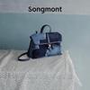 Songmont Маленькая синяя джинсовая сумка-мессенджер с многослойным дизайном