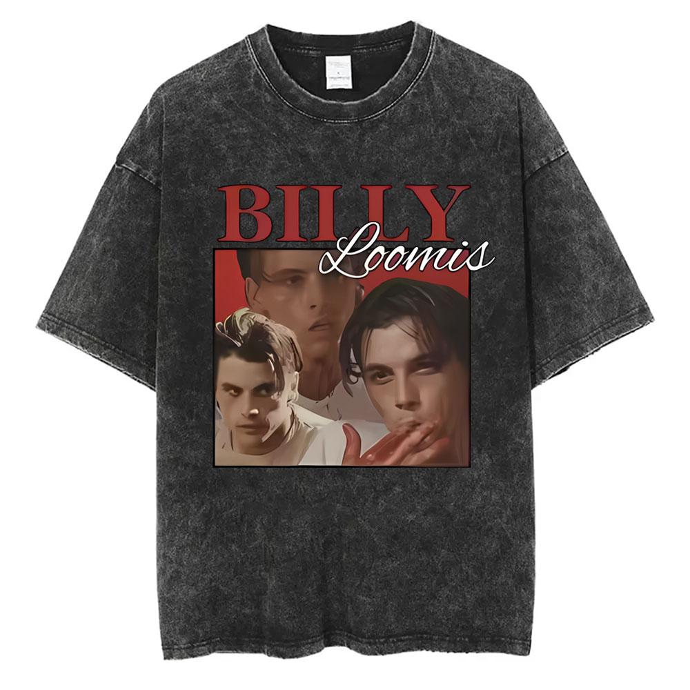 Washed Vintage s Horror Movie Scream Graphic Tshirt Billy Loomis Print T Shirts Men Women Casual Oversized Cotton Tshirts