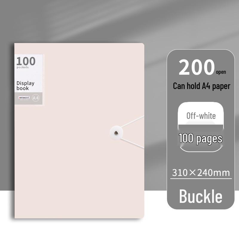 Large Capacity Transparent Snap Fastener Document Folder & Test Paper Storage Binder