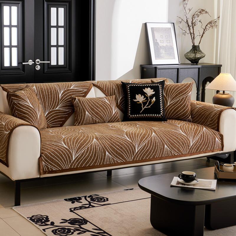 Light Luxury High-End Sofa Cushion Chenier Four-Season Universal New Non-Slip Leather Seat Cushion Sofa Cover Cover