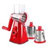 Kitchen Vegetable Slicer with 3 Replaceable Stainless Steel Blades Manual Rotary Cheese Grater with Handle Multifunctional Vegetable Chopper