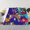 Countryball Blankets Flannel Spring Autumn Cartoon Video Game Multi-function Ultra-Soft Throw Blanket for Bed Car Quilt