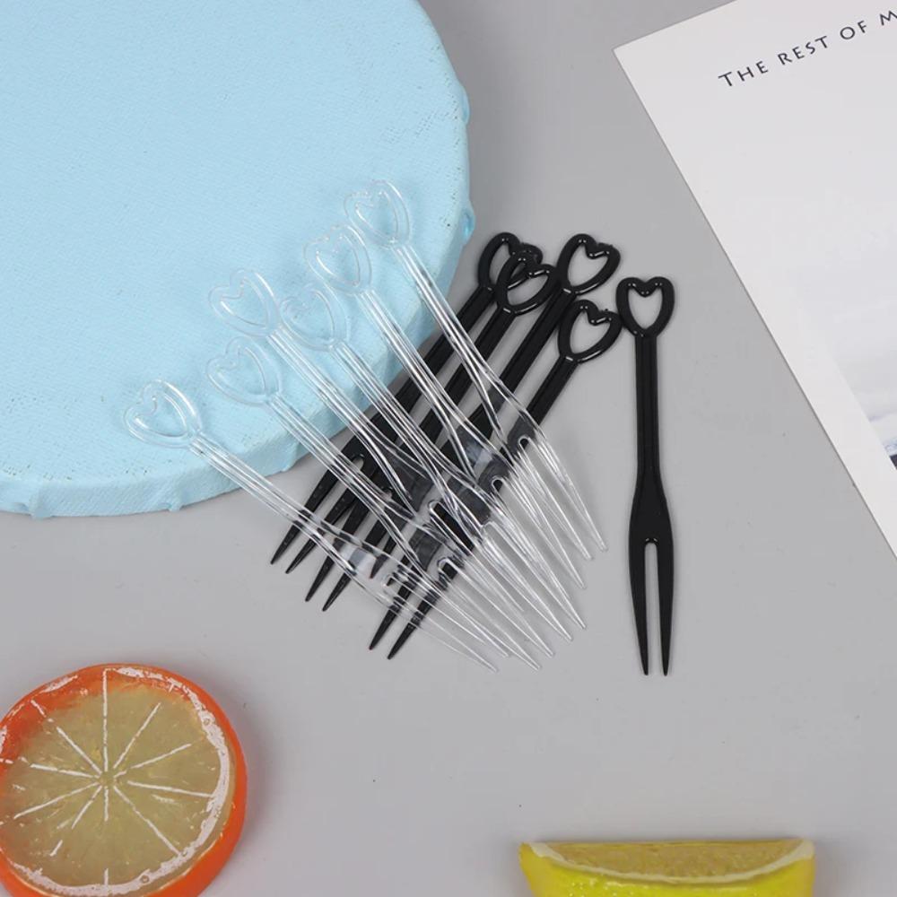 200 шт. одноразовые фруктовые шпажки в форме сердца независимая упаковка вилка для торта фруктовая зубочистка KTV