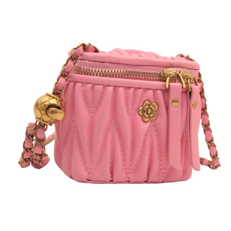 Flower Shape Lock Solid Color Single Shoulder Crossbody Bag Kids Gift Fashion