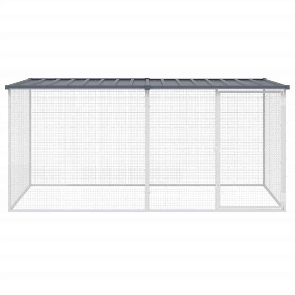 Chicken Coop with Roof Anthracite 203 x 98 x 90 cm Galvanized Steel