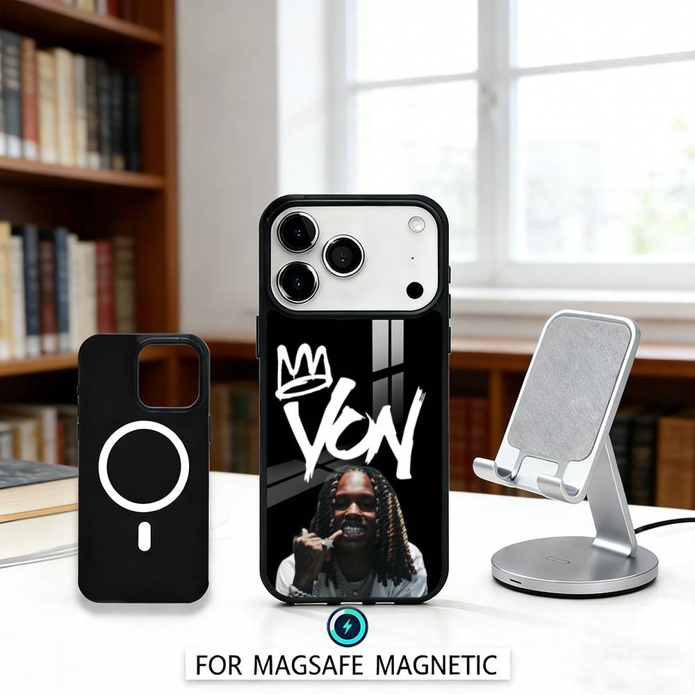 Чехол для телефона рэпера K-King Vons Магнитный Для iPhone17 16 15 14 13 12 Pro Max Для Magsafe Беспроводной Зарядки Обложка