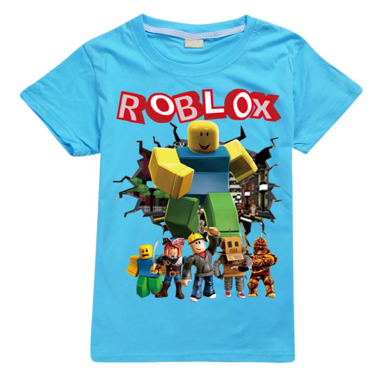 Мультяшная футболка Roblox для детей, с коротким рукавом, 2D-печать, повседневный топ в стиле аниме, спортивный, идеальный подарок на день рождения для детей
