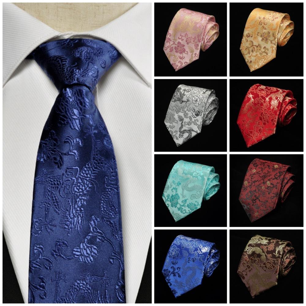 Adjustable Jacquard Silk Tie National Men Necktie Fashion Chinese Dragon Pattern Tie Groomsman