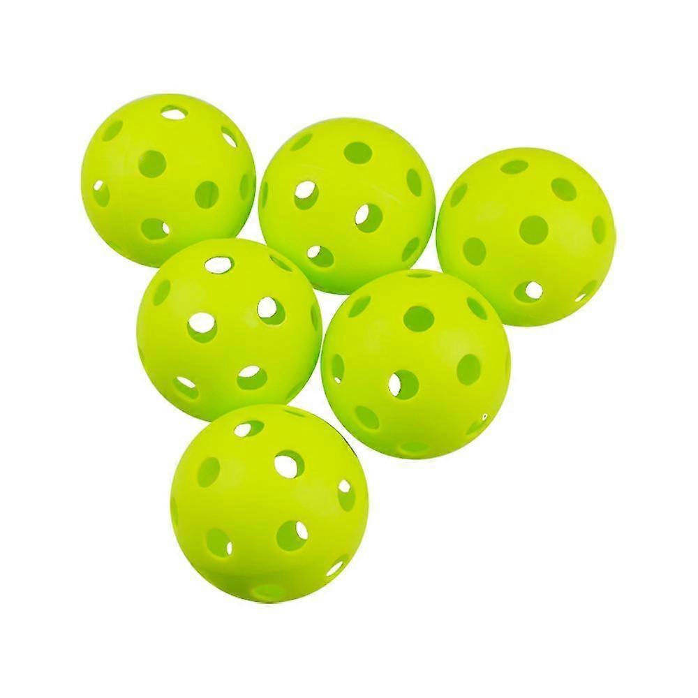 72mm green Microsoft practice baseball 26-hole hole ball Weifu floor ball 12Pcs - DD01