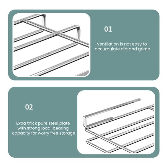 Yousheng Навесная полка под шкаф для хранения с 10 крючками, 2 держателями для полотенец и держателем для разделочной доски, установка без сверления, крючки для кружек и кухонной утвари