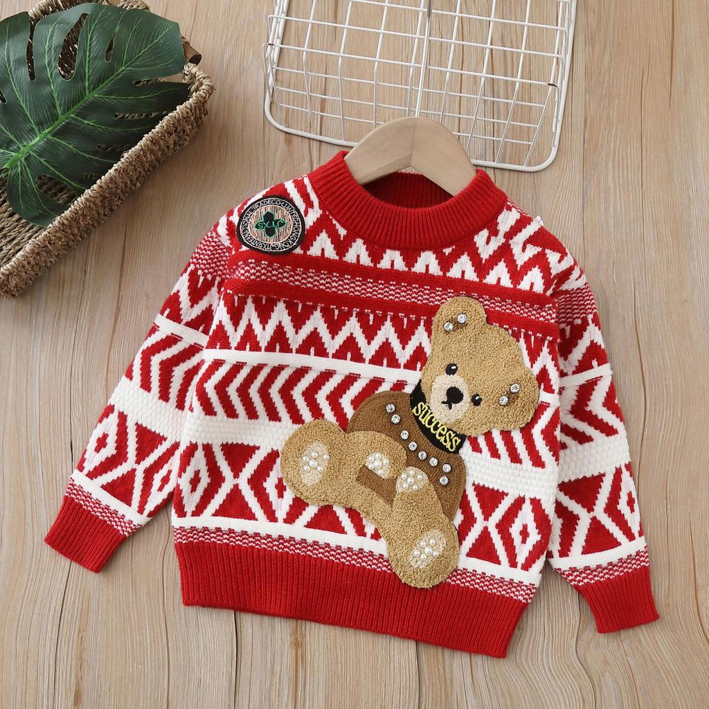 Детский свитер, осень/зима 2023, новый трикотажный свитер унисекс с героями мультфильмов