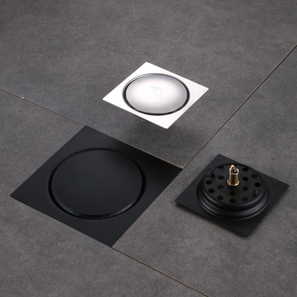 Press Type Square Shower Drain Removable Pop-up Drain Filter Floor Hair Catcher Laundry Floor