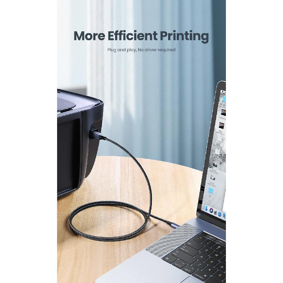 Кабель Ugreen USB C - USB Type B 2.0 для нового MacBook Pro, принтеров HP, Canon, Brother, Epson, Dell, Samsung, сканеров Type C